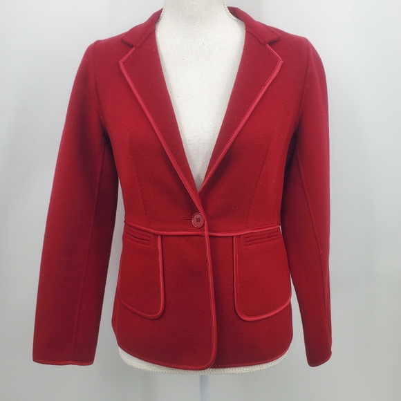 Talbots red wool single button blazer | Size 4P* - Picture 1 of 4